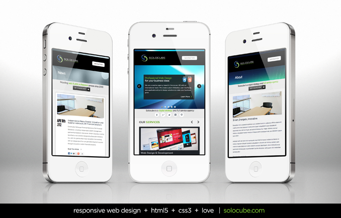 iPhone 3views solocube mobile responsive - Solocube Creative Launches Brand New Website