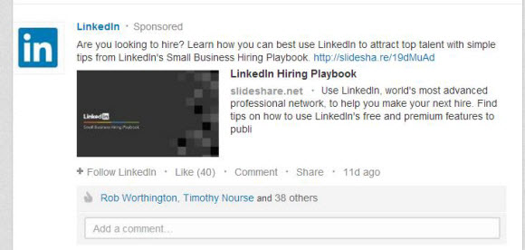 b2b linkedin sponsored update example - There is No Choice: Pay to Sponsor Your Posts in Social Media to Get More Exposure