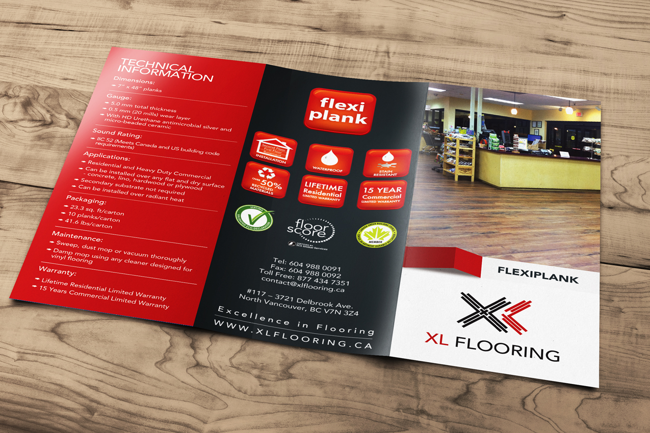 XLFlooring Brochure Design Solocube01 - XL Flooring Website Launched, Solocube Once Again Manifests Branding & Online Solutions Excellence