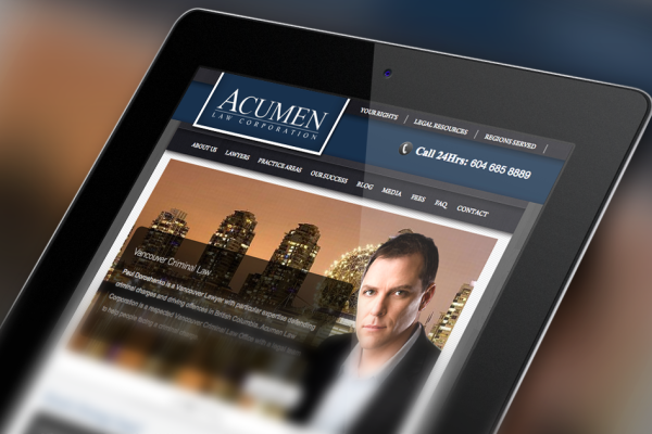 Acumen Law Website Responsive Design 03 iPad by Solocube Creative 600x400 - Portfolio