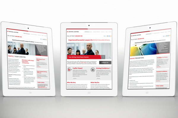 BC Driving Lawyers Website Responsive Design 01 iPad by Solocube Creative 600x400 - BC Driving Lawyers
