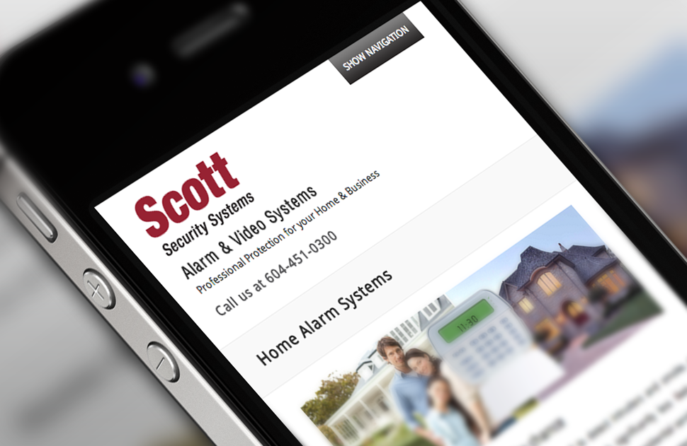 Scott Security Systems Responsive Website Design 04 iPhone by Solocube Creative - Local SEO Vancouver