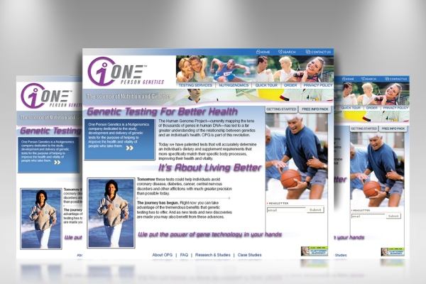 One Person Genetics Website Design by Solocube Creative 600x400 - One Person Genetics