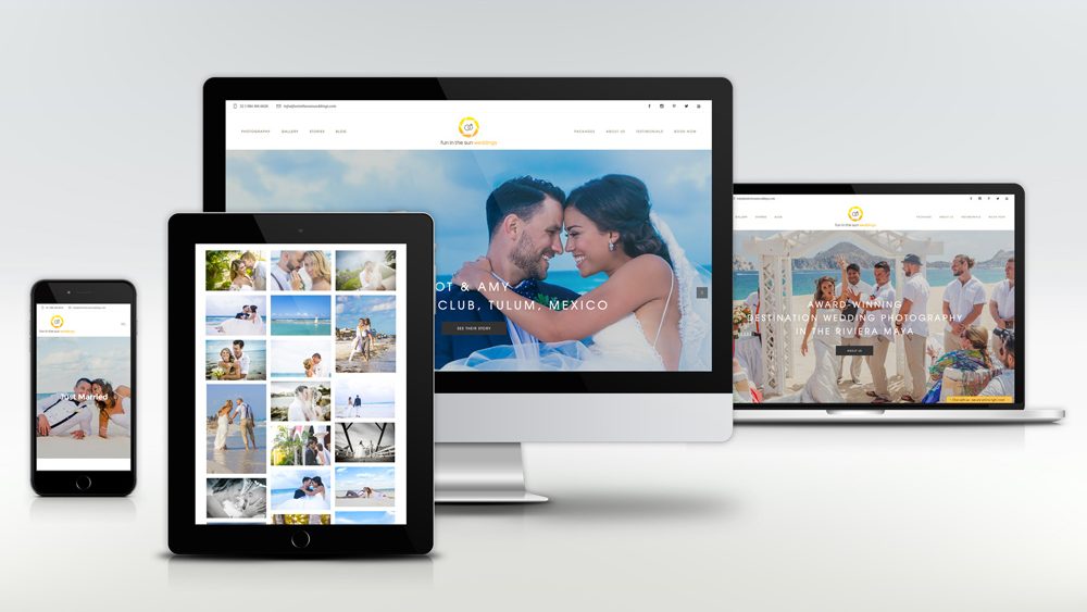 Fun in the sun weddings web design front 1000x563 - Fun In The Sun Weddings, Riviera Maya Destination Wedding Photography Business, Launches Its New, User-Friendly, Solocube-Designed Website