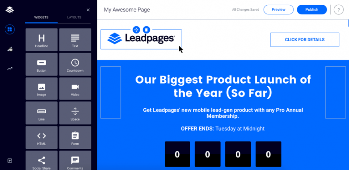 leadpages landing page software - 8 Reasons Why You Should Be Using Leadpages For Creating Landing Pages