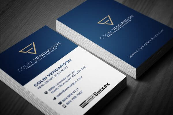 Real Estate Business Card Design Colin Vendargon 600x400 - Print Design Vancouver