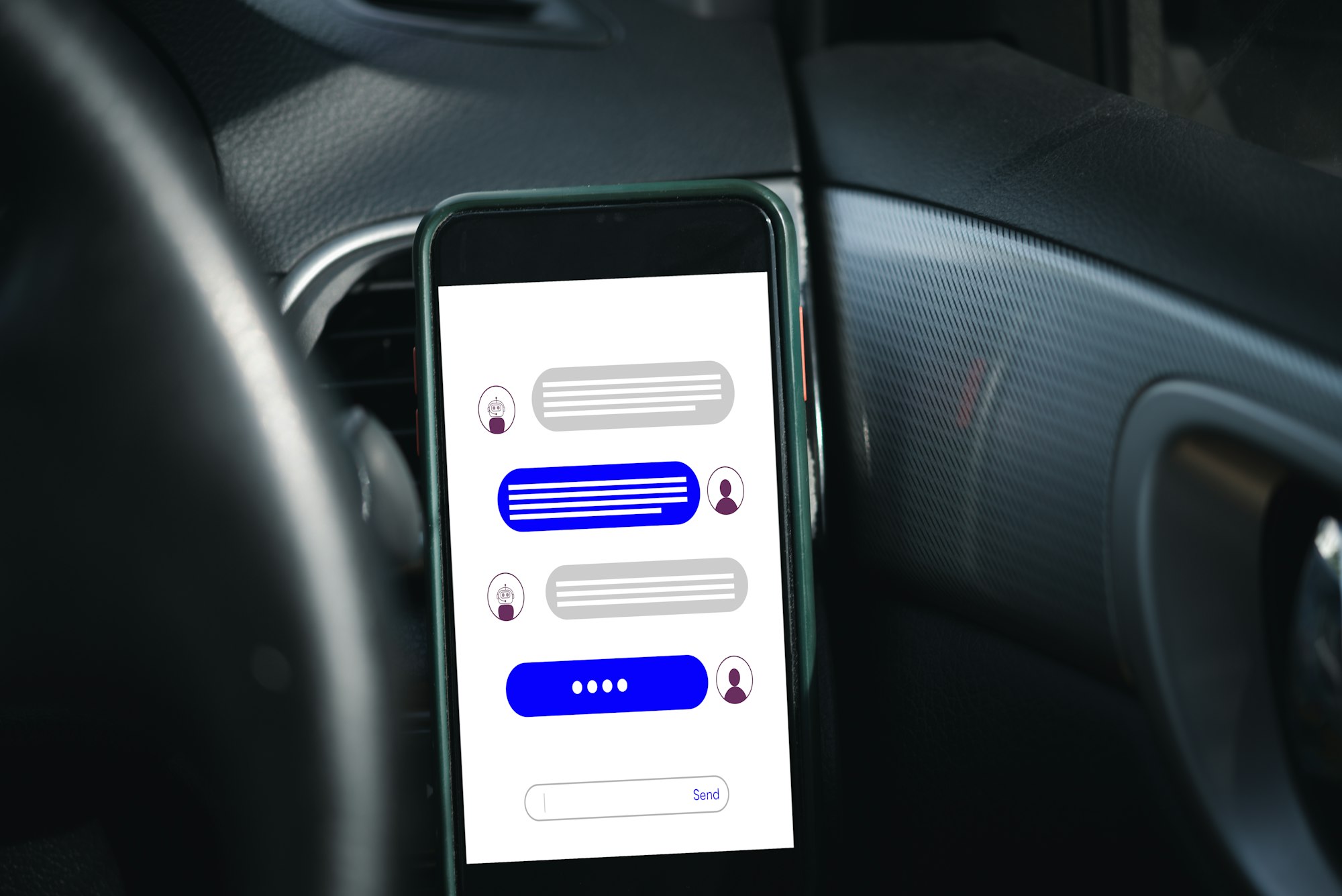 smartphone in car chatbot with artificial intelligence technology virtual - AI Agents: The Secret Weapon in Next-Level Marketing Personalization